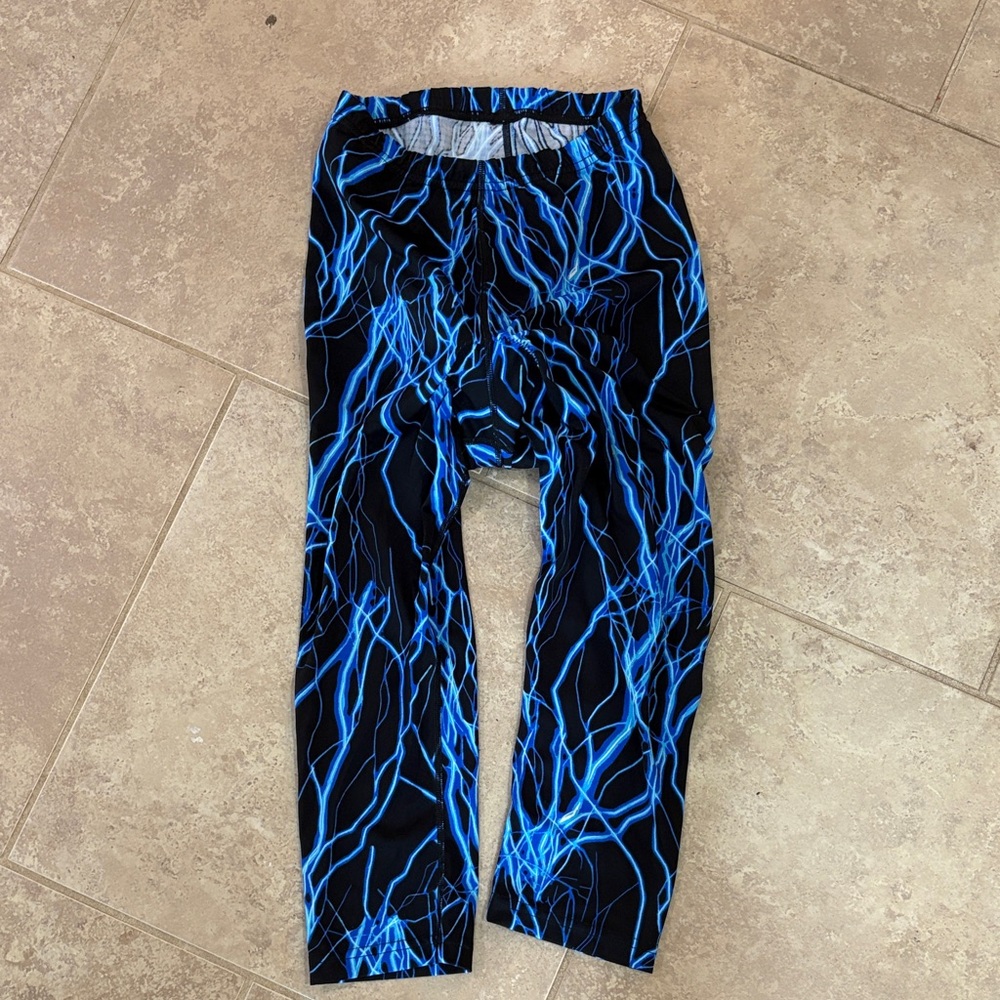 Aerotech Cycling Blue and Black Patterned padded Leggings